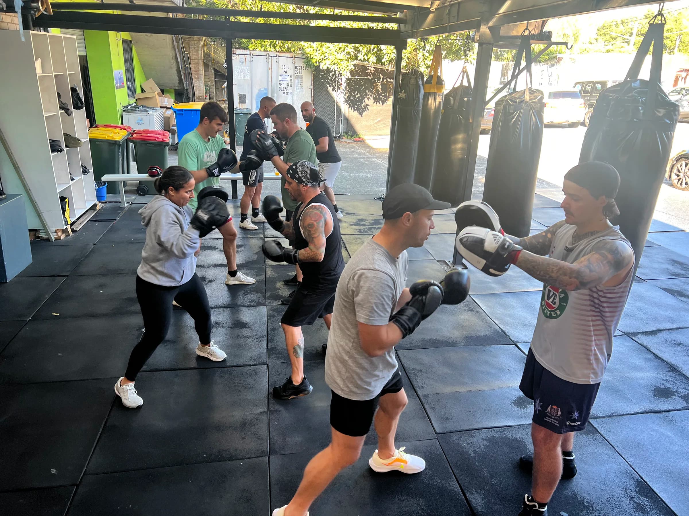 Legends Gym members working through a coached boxing class